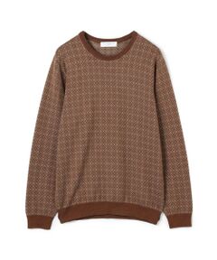 TOMORROWLAND / トゥモローランド ニット・セーター | ウールシルクカシミヤ ジオメトリック柄 クルーネックプルオーバーニット
