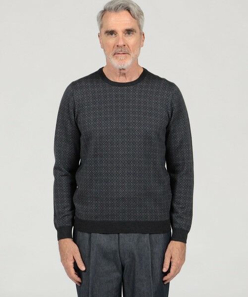 TOMORROWLAND / トゥモローランド ニット・セーター | ウールシルクカシミヤ ジオメトリック柄 クルーネックプルオーバーニット | 詳細2