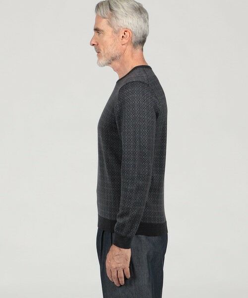 TOMORROWLAND / トゥモローランド ニット・セーター | ウールシルクカシミヤ ジオメトリック柄 クルーネックプルオーバーニット | 詳細3