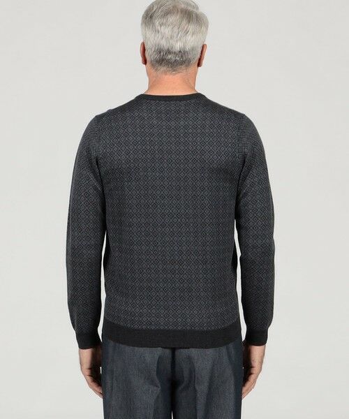 TOMORROWLAND / トゥモローランド ニット・セーター | ウールシルクカシミヤ ジオメトリック柄 クルーネックプルオーバーニット | 詳細4