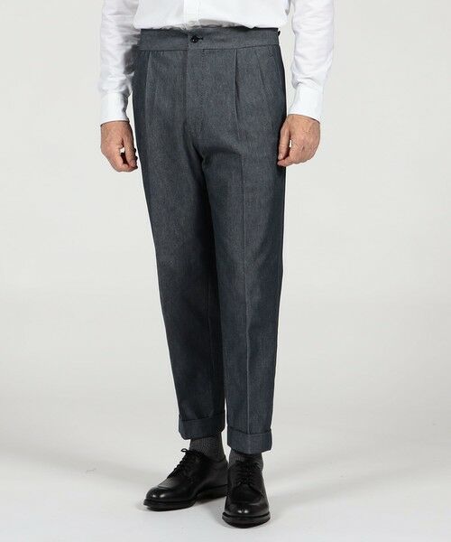 TOMORROWLAND / トゥモローランド スラックス・ドレスパンツ | コットンカシミヤ バックベルト ペグトップスラックス SONDRIO | 詳細1
