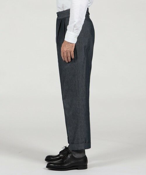 TOMORROWLAND / トゥモローランド スラックス・ドレスパンツ | コットンカシミヤ バックベルト ペグトップスラックス SONDRIO | 詳細3
