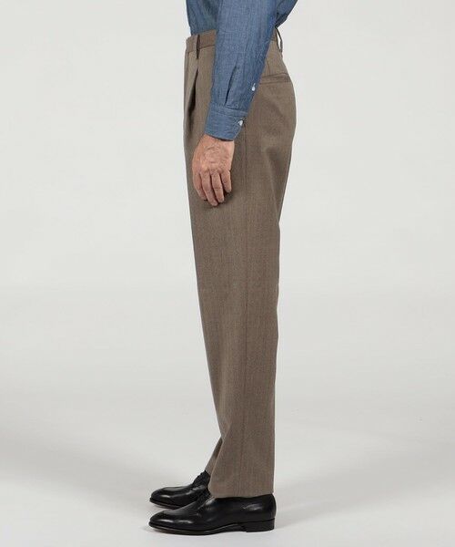 TOMORROWLAND / トゥモローランド スラックス・ドレスパンツ | ウールヘリンボーン 1プリーツスラックス | 詳細3