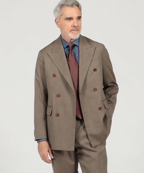 TOMORROWLAND / トゥモローランド テーラードジャケット | ウールヘリンボーン ダブルブレステッド6Bジャケット | 詳細1