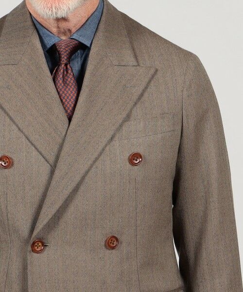 TOMORROWLAND / トゥモローランド テーラードジャケット | ウールヘリンボーン ダブルブレステッド6Bジャケット | 詳細6