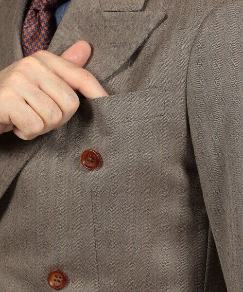 TOMORROWLAND / トゥモローランド テーラードジャケット | ウールヘリンボーン ダブルブレステッド6Bジャケット | 詳細9