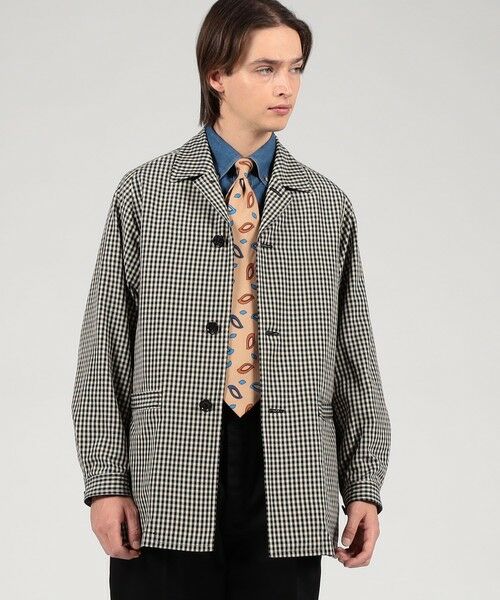 TOMORROWLAND / トゥモローランド その他アウター | シルクカシミア ギンガムチェック シングルブレステッド ショートコート | 詳細1
