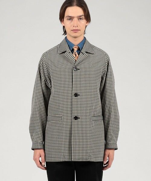TOMORROWLAND / トゥモローランド その他アウター | シルクカシミア ギンガムチェック シングルブレステッド ショートコート | 詳細2