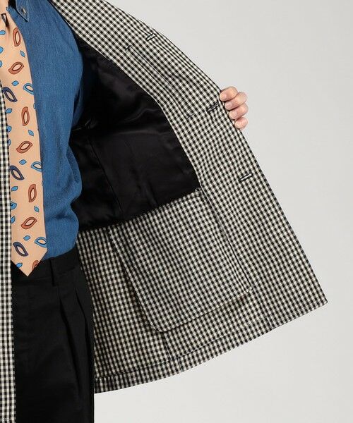 TOMORROWLAND / トゥモローランド その他アウター | シルクカシミア ギンガムチェック シングルブレステッド ショートコート | 詳細5