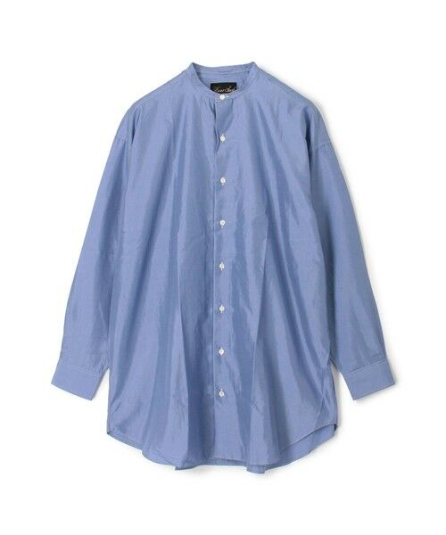 TOMORROWLAND/トゥモローランド HAVERSACK ATTIRE シルク バンドカラーロングシャツ 65 ブルー M