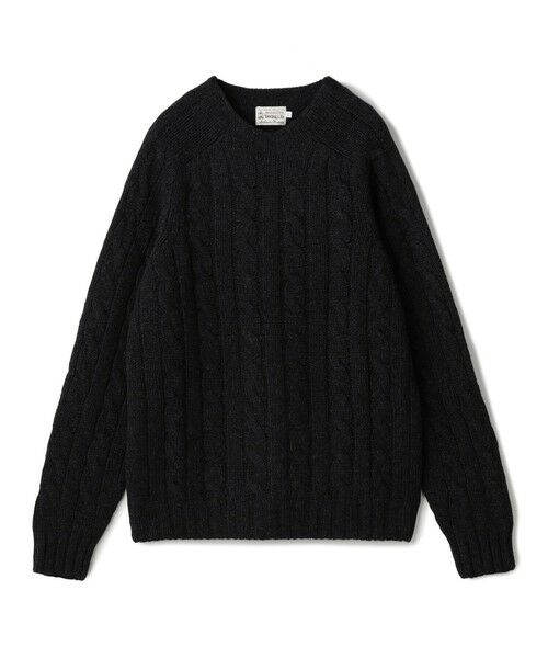 TOMORROWLAND/トゥモローランド INVERALLAN ウールケーブル クルーネックプルオーバーニット 17 チャコールグレー 44