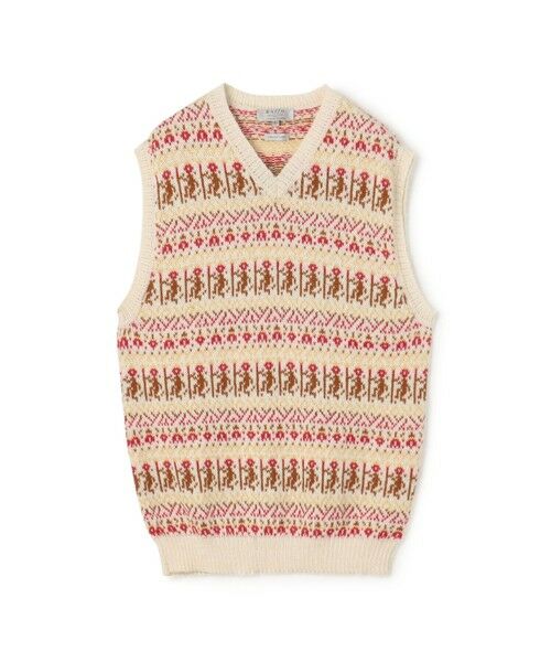 TOMORROWLAND/トゥモローランド 【別注】Raffa Molina フェアアイル Vネック ニットベスト 12 ホワイト系 M