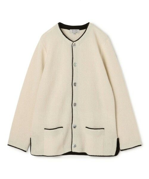 TOMORROWLAND / トゥモローランド カーディガン・ボレロ | 【別注】Raffa Molina パイピング クルーネック ニットカーディガン(12 オフホワイト)