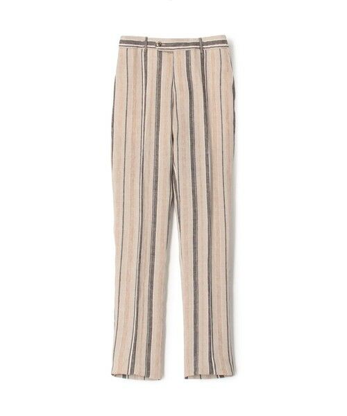 TOMORROWLAND / トゥモローランド スラックス・ドレスパンツ | PT TRINO SLIM JOGGER リネンストライプ イージースラックス(46 ブラウン系)