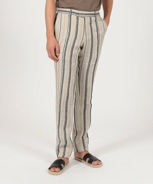 TOMORROWLAND / トゥモローランド スラックス・ドレスパンツ | PT TRINO SLIM JOGGER リネンストライプ イージースラックス | 詳細1