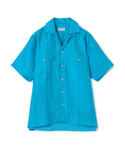 TOMORROWLAND / トゥモローランド シャツ・ブラウス | ERRICO FORMICOLA リネンナイロン ダブルポケット オープンカラーシャツ(65 ブルー)