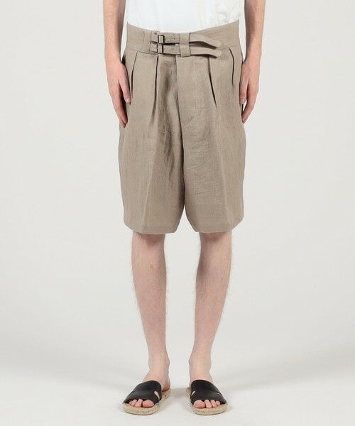TOMORROWLAND / トゥモローランド ショート・ハーフ・半端丈パンツ | HAVERSACK ATTIRE リネンダブルバックル ショートパンツ | 詳細2