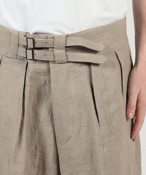 TOMORROWLAND / トゥモローランド ショート・ハーフ・半端丈パンツ | HAVERSACK ATTIRE リネンダブルバックル ショートパンツ | 詳細5