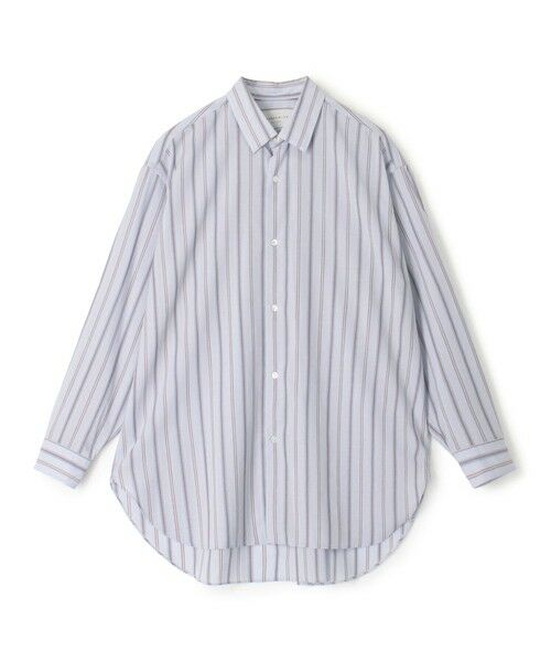 TOMORROWLAND / トゥモローランド シャツ・ブラウス | ウールナイロンストライプ ロングスリーブ オーバーシャツ(62 ブルー系)