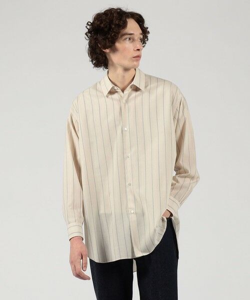 TOMORROWLAND / トゥモローランド シャツ・ブラウス | ウールナイロンストライプ ロングスリーブ オーバーシャツ | 詳細1