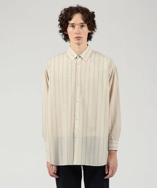 TOMORROWLAND / トゥモローランド シャツ・ブラウス | ウールナイロンストライプ ロングスリーブ オーバーシャツ | 詳細2