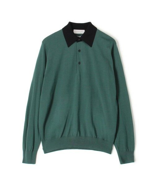 TOMORROWLAND / トゥモローランド ニット・セーター | TOMORROWLAND tricot スーパーファインメリノウール ニットポロシャツ S-WOOL(56 グリーン)
