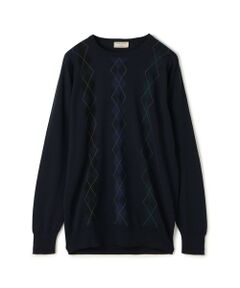 TOMORROWLAND / トゥモローランド ニット・セーター | 【別注】JOHN SMEDLEY ウール アーガイルクルーネック プルオーバーニット