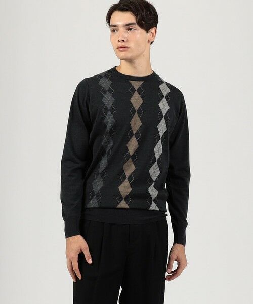 TOMORROWLAND / トゥモローランド ニット・セーター | 【別注】JOHN SMEDLEY ウール アーガイルクルーネック プルオーバーニット | 詳細1
