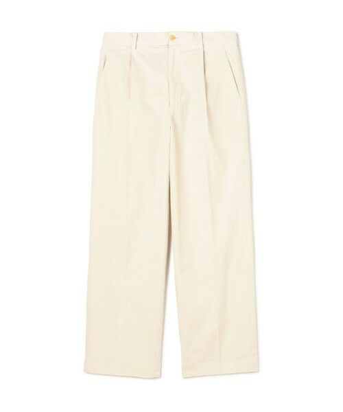 TOMORROWLAND / トゥモローランド チノ・ワークパンツ | 60/3 コットンオックスフォード 1プリーツバレルパンツ(13 オフホワイト)
