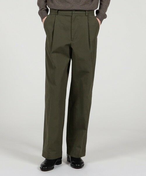 TOMORROWLAND / トゥモローランド チノ・ワークパンツ | 60/3 コットンオックスフォード 1プリーツバレルパンツ | 詳細1