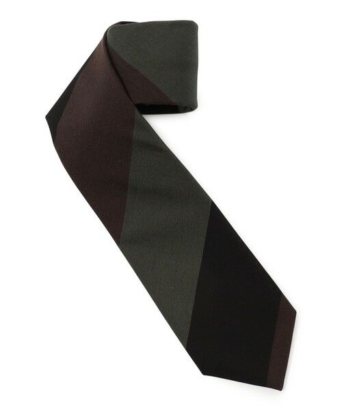 TOMORROWLAND / トゥモローランド ネクタイ | TOMORROWLAND シルク レジメンタルストライプネクタイ(46 グリーン系)