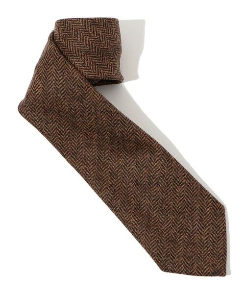 TOMORROWLAND / トゥモローランド ネクタイ | TOMORROWLAND MADE IN ITALY ウールヘリンボーン柄 ネクタイ(46 ブラウン系)