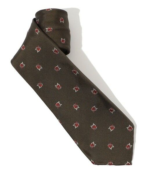 TOMORROWLAND / トゥモローランド ネクタイ | TOMORROWLAND MADE IN ITALY シルクジャガード 小紋柄ネクタイ(54 カーキ系)