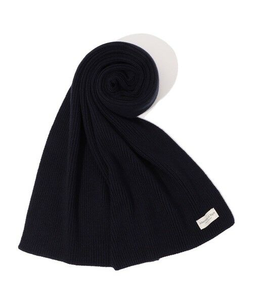 TOMORROWLAND/トゥモローランド Johnstons of Elgin カシミヤ リブニットマフラー 69 ネイビー F TOMORROWLAND/トゥモローランド Johnstons of Elgin カシミヤ リブニットマフラー 69 ネイビー F