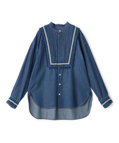 TOMORROWLAND / トゥモローランド シャツ・ブラウス（半袖以外） | ラインエンブロイダリー ピンタックシャツ