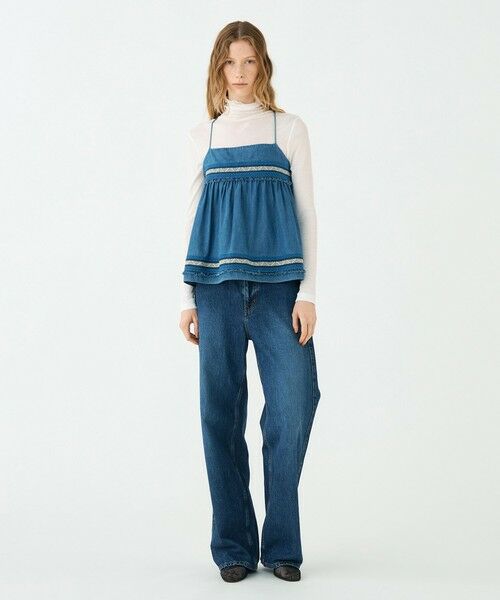 TOMORROWLAND / トゥモローランド キャミソール・チューブトップ | ラインエンブロイダリー ペプラムキャミソール | 詳細1