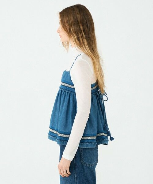 TOMORROWLAND / トゥモローランド キャミソール・チューブトップ | ラインエンブロイダリー ペプラムキャミソール | 詳細3