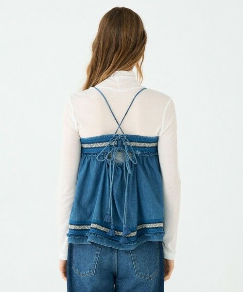 TOMORROWLAND / トゥモローランド キャミソール・チューブトップ | ラインエンブロイダリー ペプラムキャミソール | 詳細4