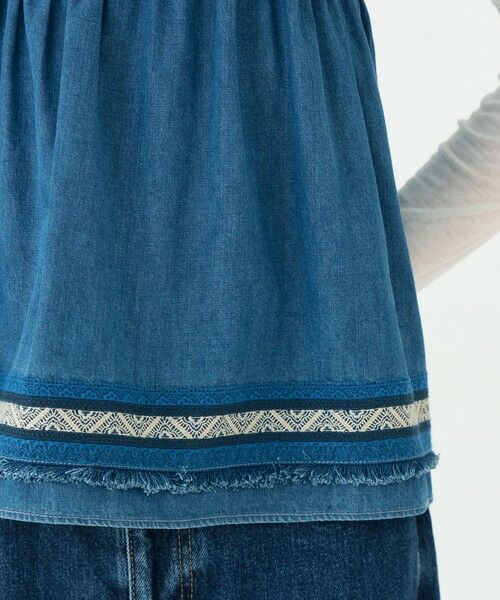 TOMORROWLAND / トゥモローランド キャミソール・チューブトップ | ラインエンブロイダリー ペプラムキャミソール | 詳細8