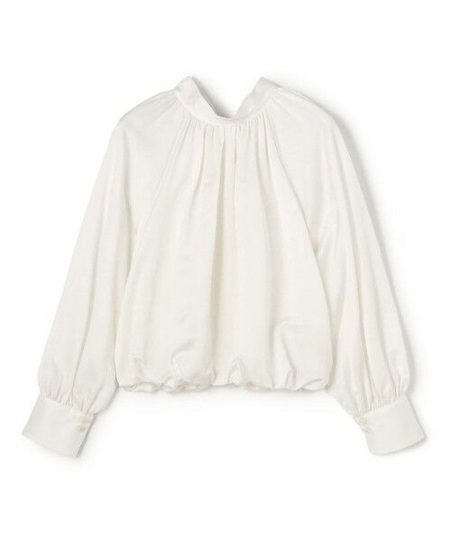 TOMORROWLAND/トゥモローランド コットンシルクサテン 2-wayボウタイブラウス 11 ホワイト 36(9号)