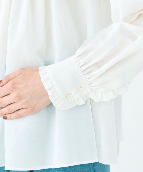 TOMORROWLAND / トゥモローランド シャツ・ブラウス | コットンシルクサテン ピンタックフリルブラウス | 詳細6