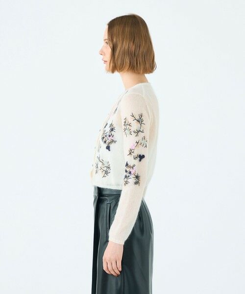 TOMORROWLAND / トゥモローランド カーディガン・ボレロ | モヘヤナイロンエンブロイダリー ショートカーディガン | 詳細3