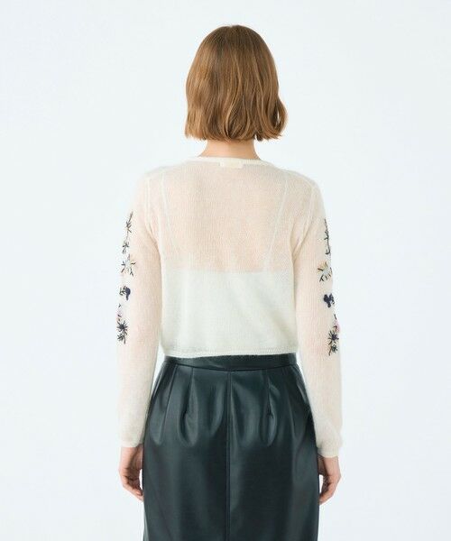 TOMORROWLAND / トゥモローランド カーディガン・ボレロ | モヘヤナイロンエンブロイダリー ショートカーディガン | 詳細4