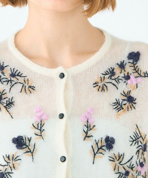 TOMORROWLAND / トゥモローランド カーディガン・ボレロ | モヘヤナイロンエンブロイダリー ショートカーディガン | 詳細5