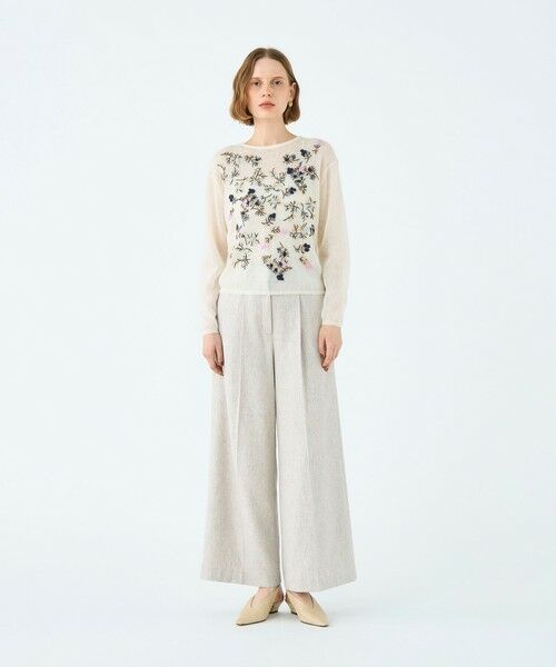 TOMORROWLAND / トゥモローランド ニット・セーター | モヘヤナイロンエンブロイダリー クルーネックプルオーバー | 詳細1