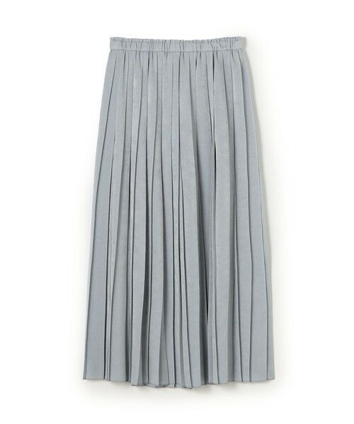 TOMORROWLAND/トゥモローランド スエードサテン プリーツスカート 15 ライトグレー 34(7号)