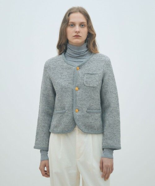 TOMORROWLAND / トゥモローランド カーディガン・ボレロ | ウールツイーディー クルーネックカーディガン | 詳細2