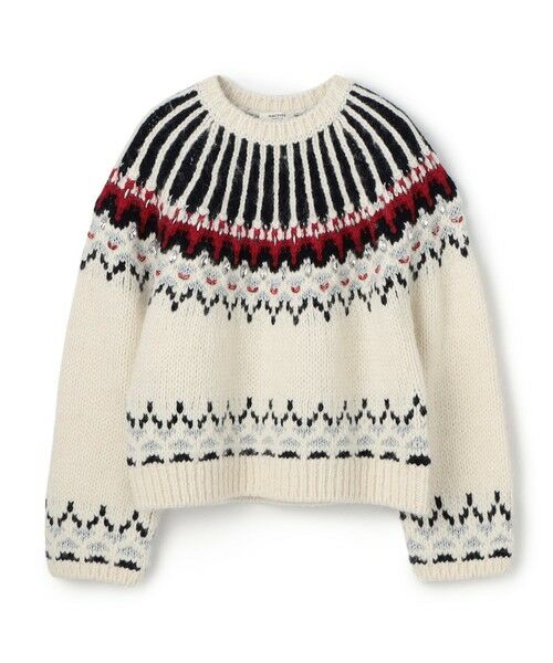 TOMORROWLAND / トゥモローランド ニット・セーター | ビジュージャカード クルーネックプルオーバー(12 ホワイト系)