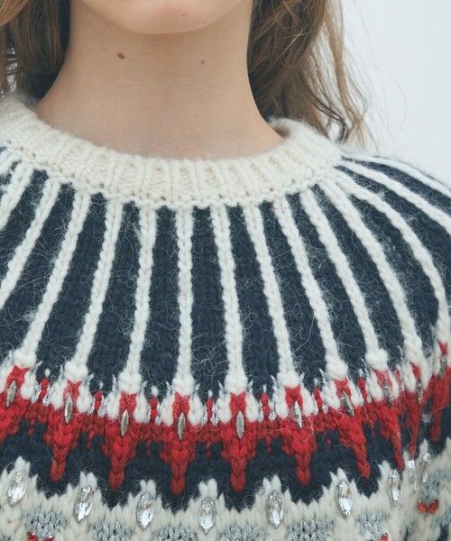 TOMORROWLAND / トゥモローランド ニット・セーター | ビジュージャカード クルーネックプルオーバー | 詳細5