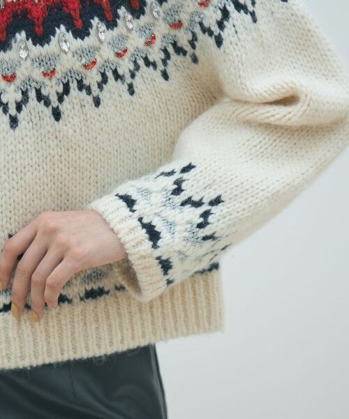 TOMORROWLAND / トゥモローランド ニット・セーター | ビジュージャカード クルーネックプルオーバー | 詳細6